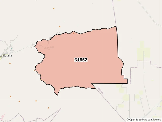 Mapa del código postal 31652, Aquiles Serdán, Chihuahua