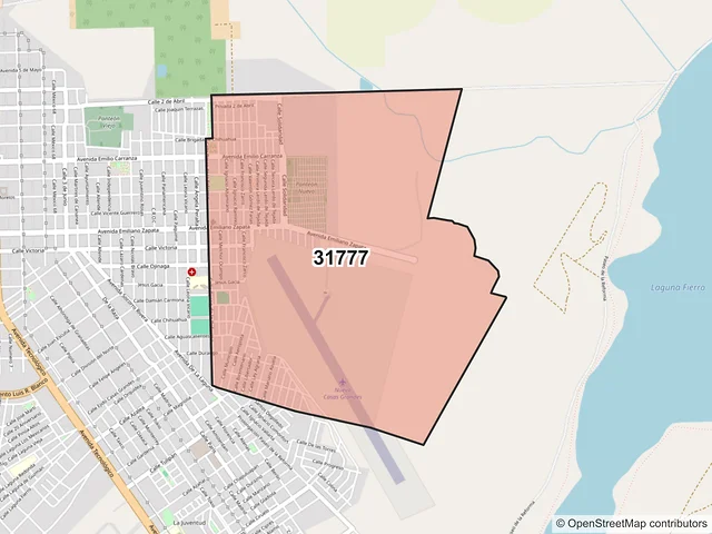 Mapa del código postal 31777, Nuevo Casas Grandes, Chihuahua