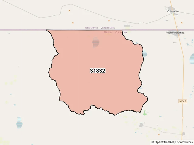 Mapa del código postal 31832, Ascensión, Chihuahua