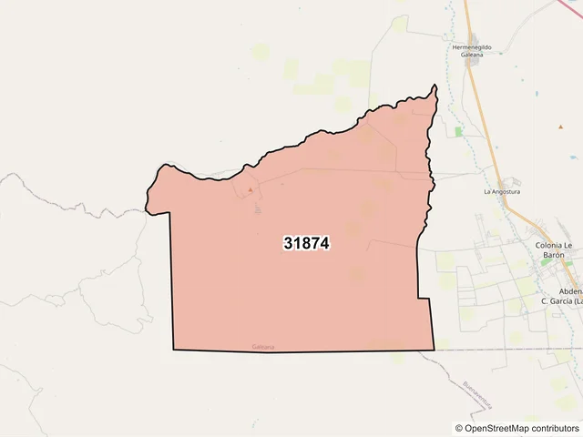 Mapa del código postal 31874, Galeana, Chihuahua