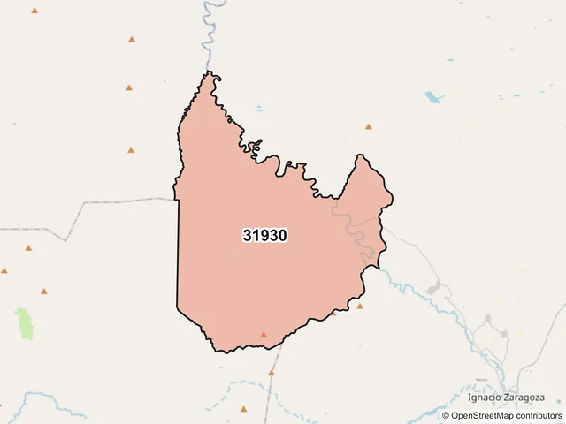 Mapa del código postal 31930, Ignacio Zaragoza, Chihuahua