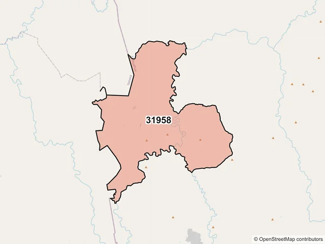 Mapa del código postal 31958, Madera, Chihuahua