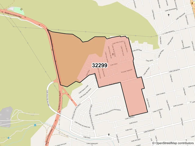 Mapa del código postal 32299, Juárez, Chihuahua