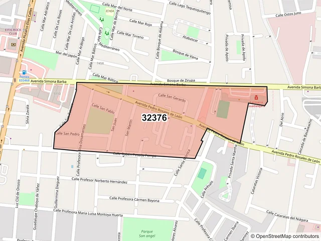Mapa del código postal 32376, Juárez, Chihuahua