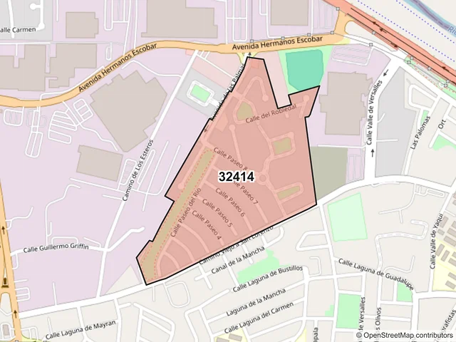 Mapa del código postal 32414, Juárez, Chihuahua