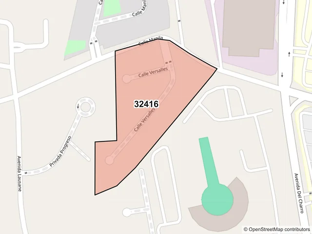 Mapa del código postal 32416, Juárez, Chihuahua