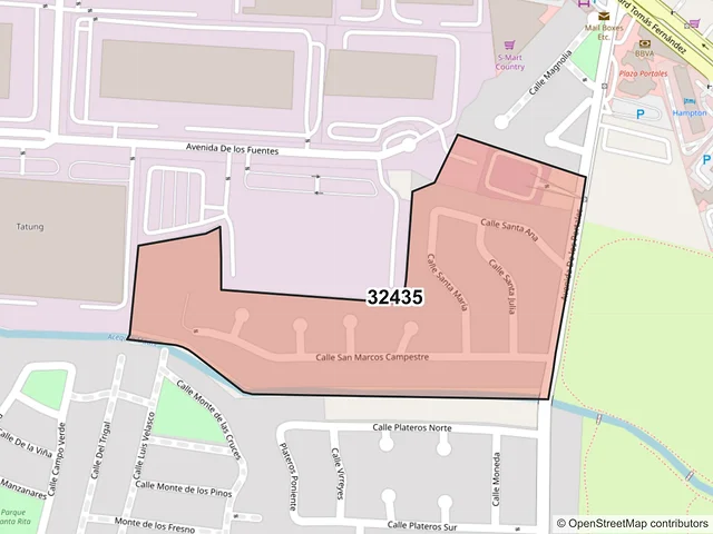 Mapa del código postal 32435, Juárez, Chihuahua