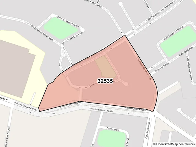 Mapa del código postal 32535, Juárez, Chihuahua