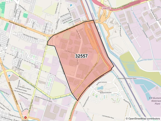 Mapa del código postal 32557, Juárez, Chihuahua