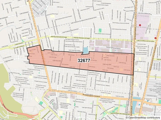 Mapa del código postal 32677, Juárez, Chihuahua