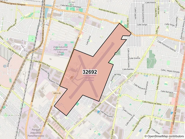 Mapa del código postal 32692, Juárez, Chihuahua