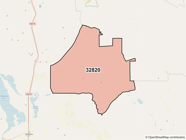 Mapa del código postal 32820, Ahumada, Chihuahua