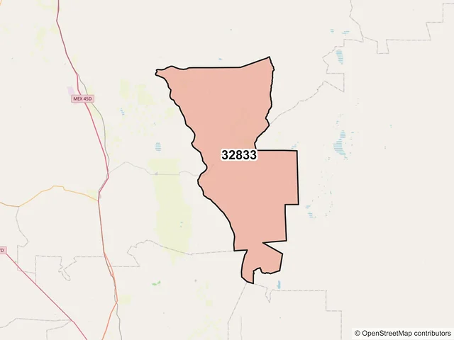Mapa del código postal 32833, Ahumada, Chihuahua
