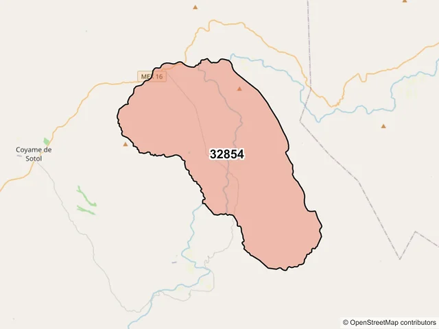 Mapa del código postal 32854, Coyame del Sotol, Chihuahua