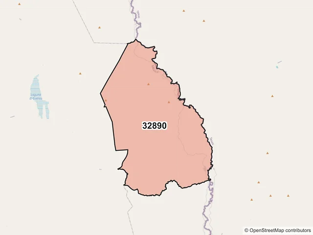 Mapa del código postal 32890, Ojinaga, Chihuahua