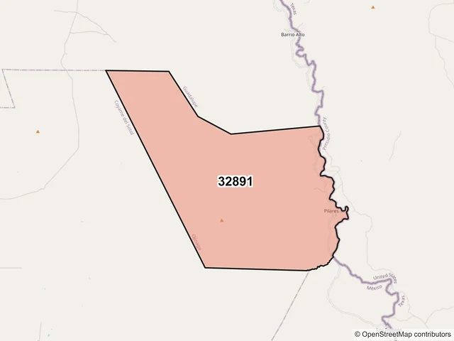 Mapa del código postal 32891, Ojinaga, Chihuahua