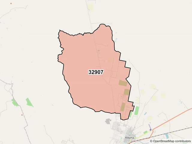 Mapa del código postal 32907, Aldama, Chihuahua