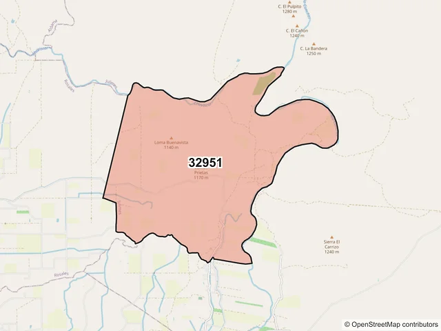 Mapa del código postal 32951, Julimes, Chihuahua