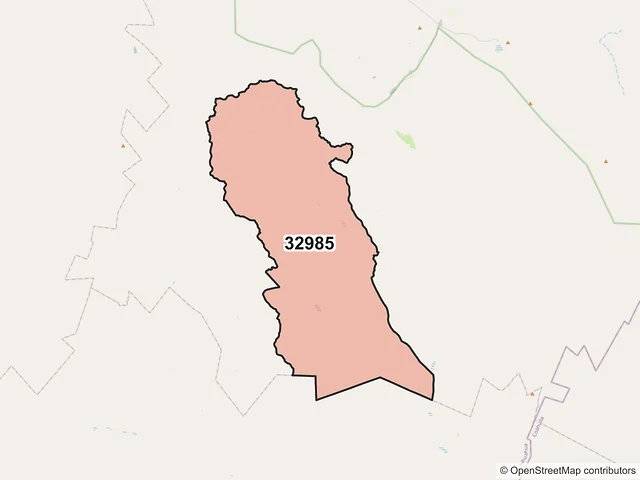 Mapa del código postal 32985, Manuel Benavides, Chihuahua