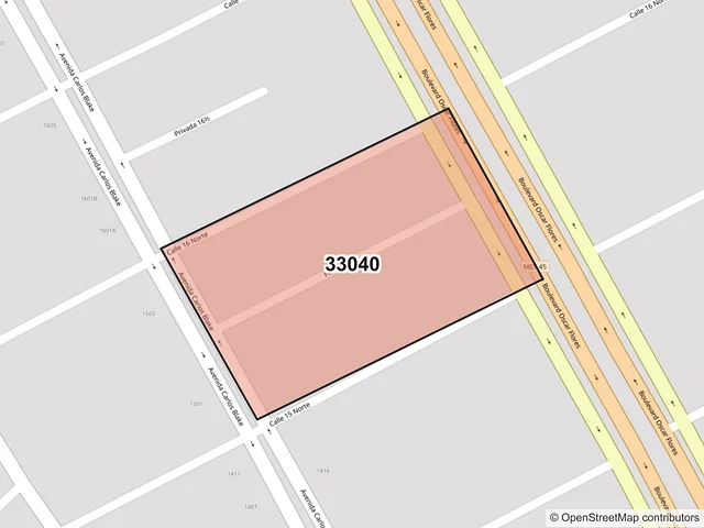 Mapa del código postal 33040, Delicias, Chihuahua