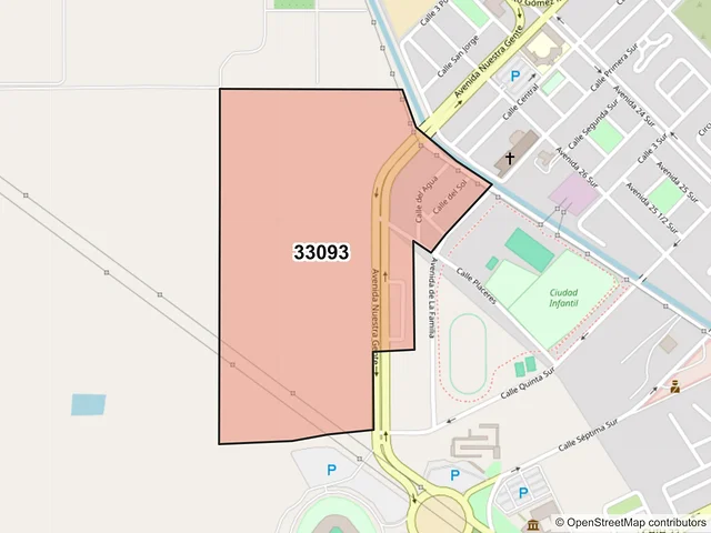 Mapa del código postal 33093, Delicias, Chihuahua