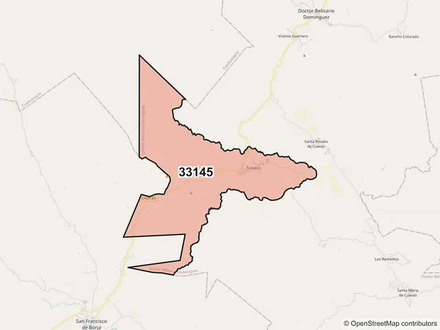 Mapa del código postal 33145, Dr. Belisario Domínguez, Chihuahua
