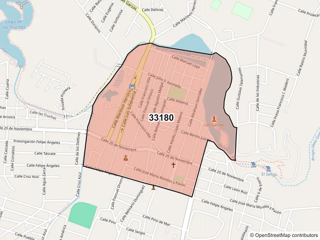 Mapa del código postal 33180, Guachochi, Chihuahua