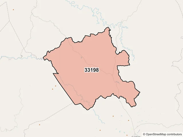 Mapa del código postal 33198, Guachochi, Chihuahua