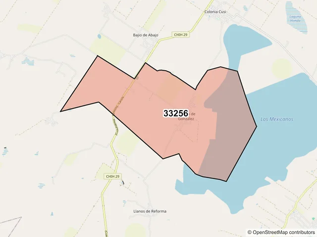 Mapa del código postal 33256, Cusihuiriachi, Chihuahua