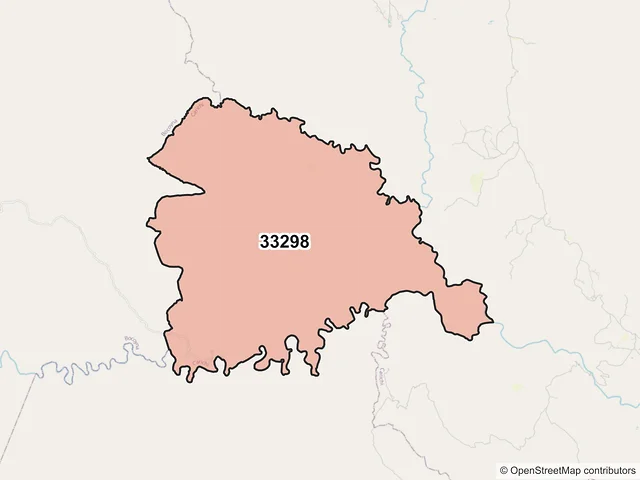 Mapa del código postal 33298, Carichí, Chihuahua