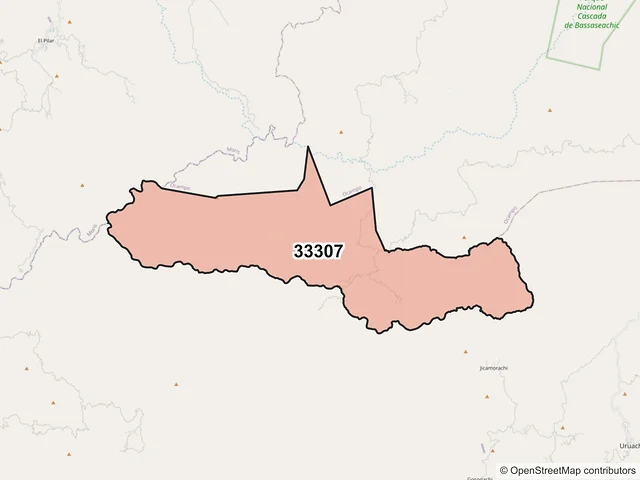 Mapa del código postal 33307, Uruachi, Chihuahua