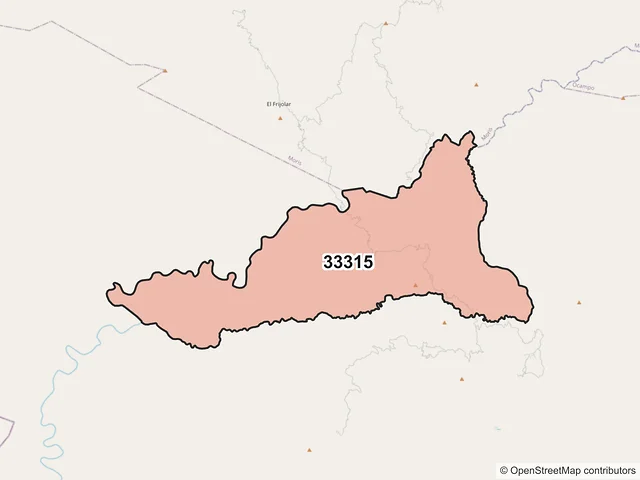 Mapa del código postal 33315, Uruachi, Chihuahua