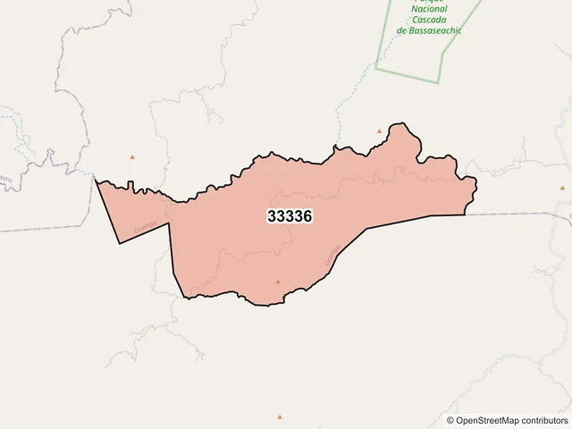 Mapa del código postal 33336, Ocampo, Chihuahua