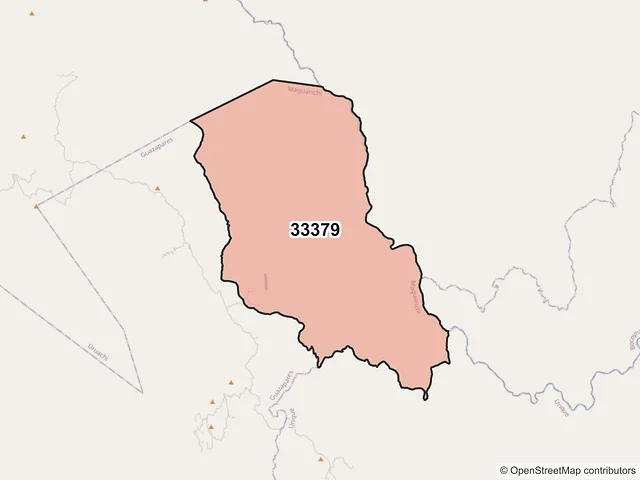 Mapa del código postal 33379, Maguarichi, Chihuahua