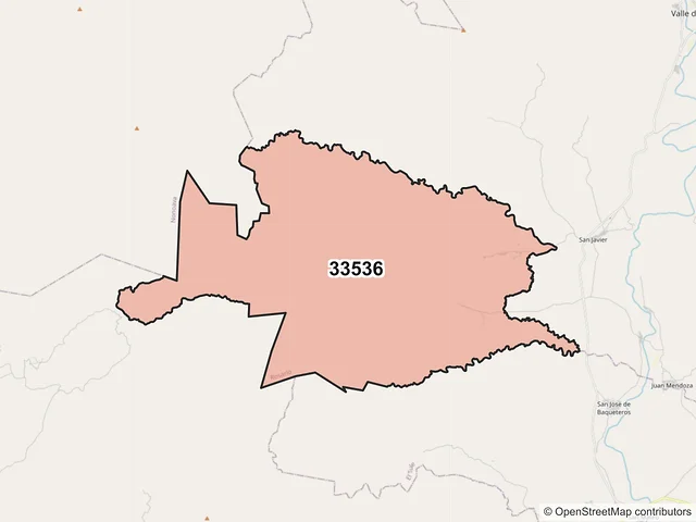 Mapa del código postal 33536, Rosario, Chihuahua