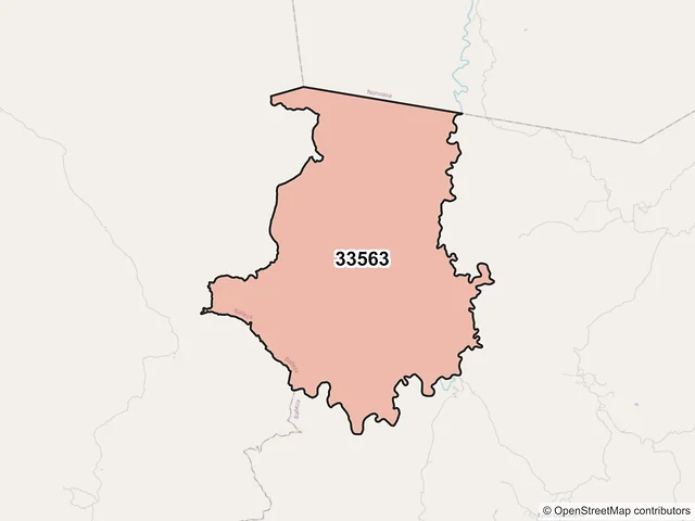 Mapa del código postal 33563, Balleza, Chihuahua