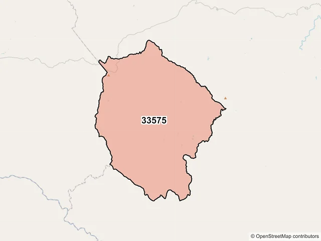 Mapa del código postal 33575, Balleza, Chihuahua
