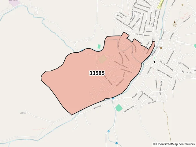 Mapa del código postal 33585, Santa Bárbara, Chihuahua