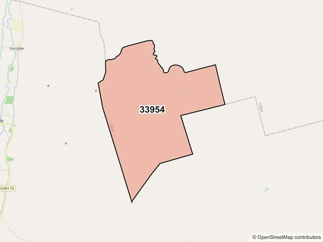 Mapa del código postal 33954, López, Chihuahua