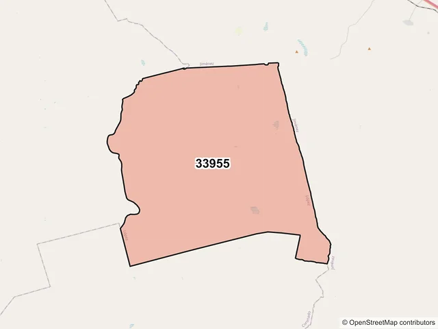 Mapa del código postal 33955, López, Chihuahua