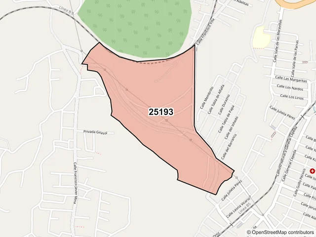 Mapa del código postal 25193, Saltillo, Coahuila de Zaragoza