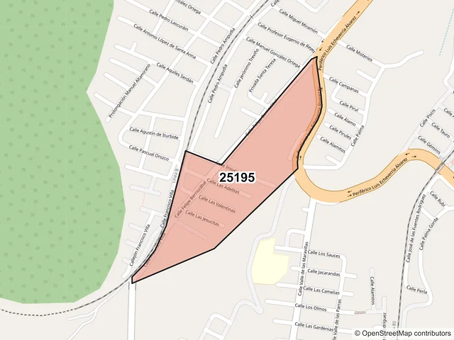 Mapa del código postal 25195, Saltillo, Coahuila de Zaragoza