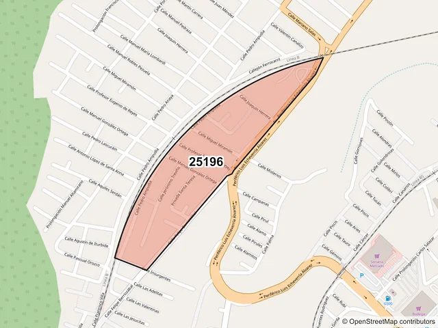 Mapa del código postal 25196, Saltillo, Coahuila de Zaragoza