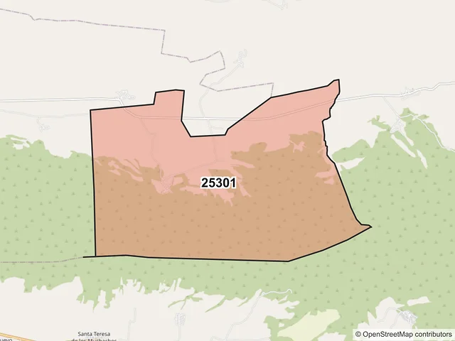 Mapa del código postal 25301, Saltillo, Coahuila de Zaragoza