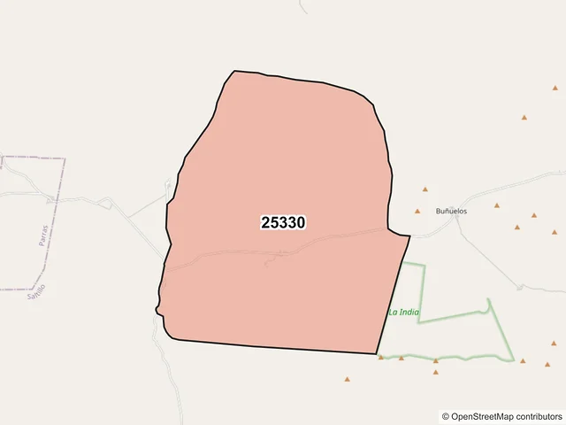 Mapa del código postal 25330, Saltillo, Coahuila de Zaragoza