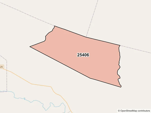 Mapa del código postal 25406, Juárez, Coahuila de Zaragoza