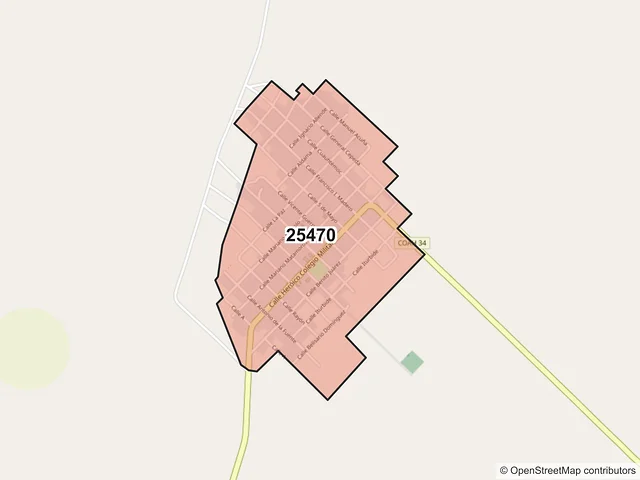 Mapa del código postal 25470, Escobedo, Coahuila de Zaragoza
