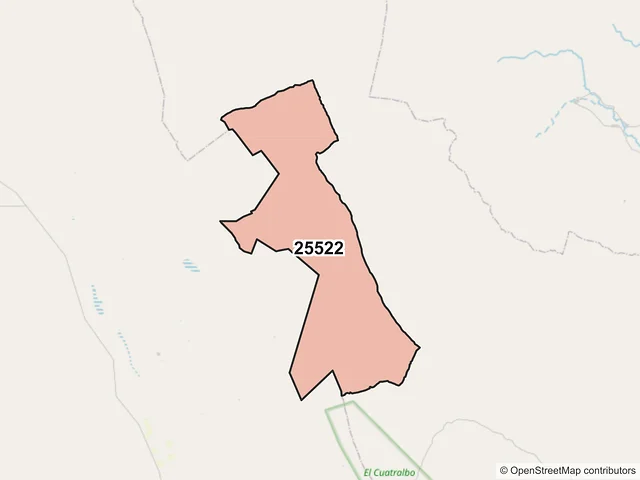 Mapa del código postal 25522, San Buenaventura, Coahuila de Zaragoza
