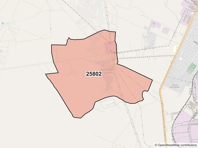 Mapa del código postal 25802, Frontera, Coahuila de Zaragoza