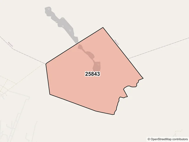 Mapa del código postal 25843, Monclova, Coahuila de Zaragoza
